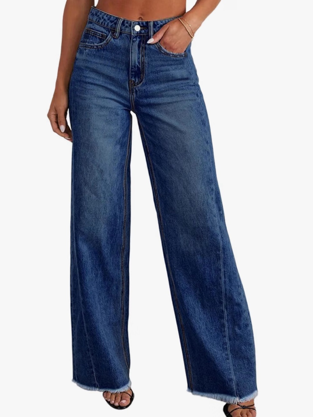 Wide leg stretch jeans